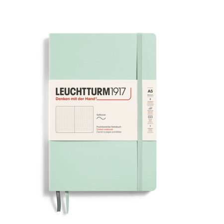 notebook-medium-a5-softcover-123-numbered-pages-mint-green-dotted